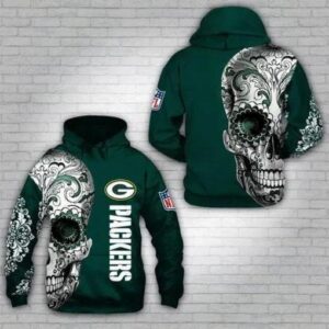 Green Bay Packers Nlf Fan Sugar Skull 3D Hoodie, NFL Hoodie