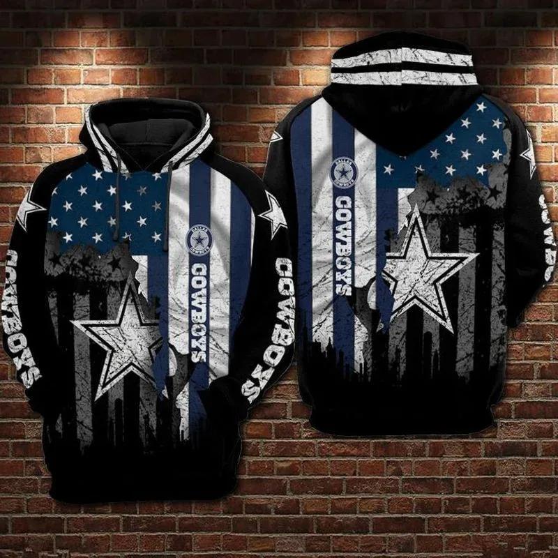 NFL Dallas Cowboys American Flag 3D Hoodie, NFL Hoodie NFL Dallas Cowboys American Flag 3D Hoodie, NFL Hoodie