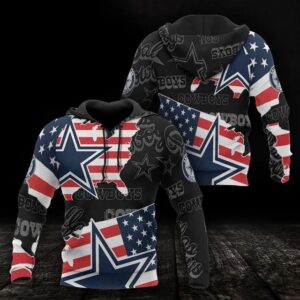 NFL Dallas Cowboys American Flag 3D Hoodie 3, NFL Hoodie