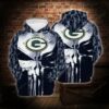 Green Bay Packers Skull Camo Pattern 3D Hoodie, NFL Hoodie