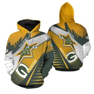 Green Bay Packers Star 3D Hoodie, NFL Hoodie