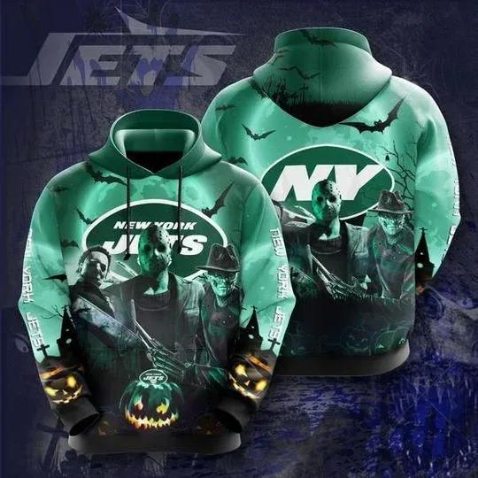 Horror Characters New York Jets 3D Hoodie, NFL Hoodie Horror Characters New York Jets 3D Hoodie, NFL Hoodie