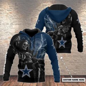 NFL Dallas Cowboys Skull 3D Hoodie 3, NFL Hoodie