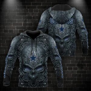 NFL Dallas Cowboys Skull 3D Hoodie 4, NFL Hoodie
