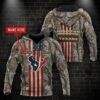 Houston Texans American Flag Personalized 3D Hoodie, NFL Hoodie