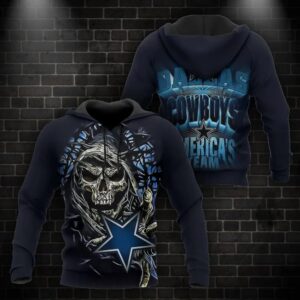 NFL Dallas Cowboys Skull 3D Hoodie 5, NFL Hoodie