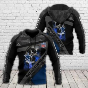 NFL Dallas Cowboys Skull 3D Hoodie 6, NFL Hoodie
