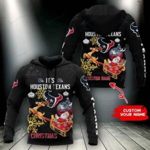 Houston Texans Christmas Santa Personalized 3D Hoodie, NFL Hoodie