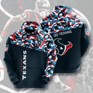 Houston Texans Football Camo 3D Hoodie, NFL Hoodie