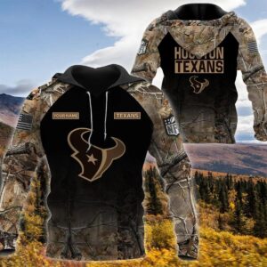 Houston Texans Personalized Hunting Camo 3D Hoodie, NFL Hoodie