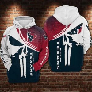 Houston Texans Punisher Skull 3D Hoodie, NFL Hoodie