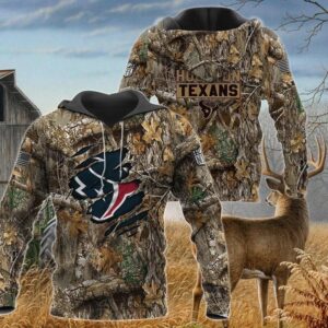 Houston Texans Realtree Hunting Camo 3D Hoodie, NFL Hoodie