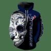 Houston Texans Skull Floral 3D Hoodie, NFL Hoodie