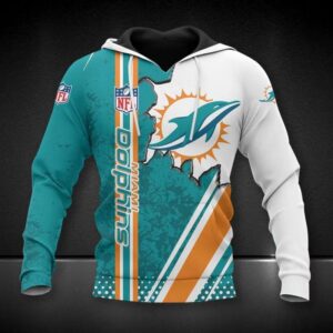 NFL Miami Dolphins All Over Print Hoodie, NFL Hoodie