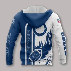 Indianapolis Colts All Fire Ball Over Print Hoodie, NFL Hoodie