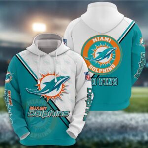 NFL Miami Dolphins Logo 3D Hoodie, NFL Hoodie
