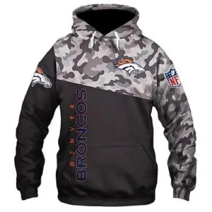 NFL Denver Broncos Camo 3D Hoodie, NFL Hoodie