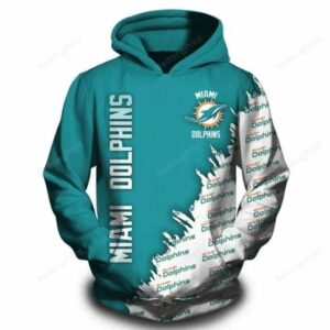 NFL Miami Dolphins Logo 3D Hoodie 2, NFL Hoodie