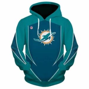 NFL Miami Dolphins Logo 3D Hoodie 3, NFL Hoodie