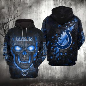 Indianapolis Colts Lava Skull 3D Hoodie, NFL Hoodie