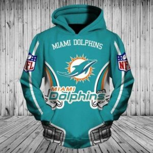 NFL Miami Dolphins Logo 3D Hoodie 5, NFL Hoodie