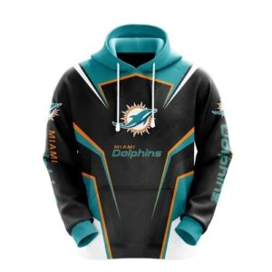 NFL Miami Dolphins Logo 3D Hoodie 8, NFL Hoodie