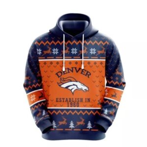 NFL Denver Broncos Logo 3D Hoodie 6, NFL Hoodie
