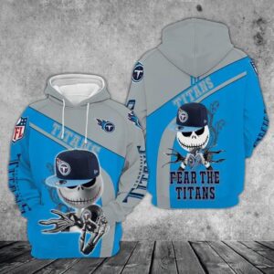 Jack Skellington Hold Helmet Tennessee Titans 3D Hoodie, NFL Hoodie