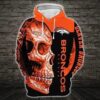 NFL Denver Broncos Skull 3D Hoodie, NFL Hoodie