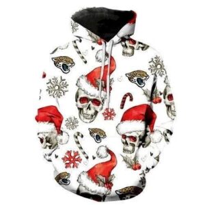 Jacksonville Jaguars Football Christmas Skull 3D Hoodie, NFL Hoodie