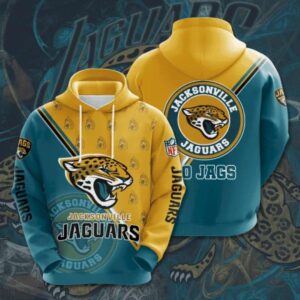 Jacksonville Jaguars Football Yellow And Blue 3D Hoodie, NFL Hoodie