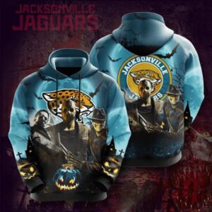 Jacksonville Jaguars Freddy-Michael-Jason Horror Night Halloween 3D Hoodie, NFL Hoodie