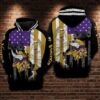 NFL Minnesota Vikings American Flag 3D Hoodie, NFL Hoodie