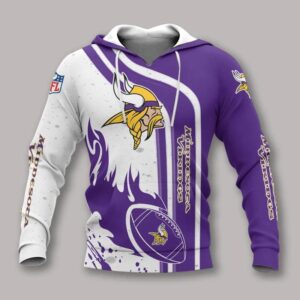 NFL Minnesota Vikings Fire Ball All Over Print Hoodie 1