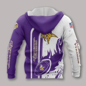 NFL Minnesota Vikings Fire Ball All Over Print Hoodie 2