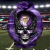 NFL Minnesota Vikings Skull 3D Hoodie, NFL Hoodie