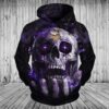 NFL Minnesota Vikings Skull 3D Hoodie 2, NFL Hoodie