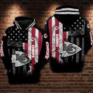 Kansas City Chiefs American Flag Black Hoodie, NFL Hoodie