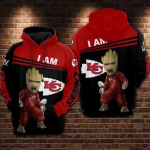 Kansas City Chiefs Baby Groot 3D Hoodie, NFL Hoodie