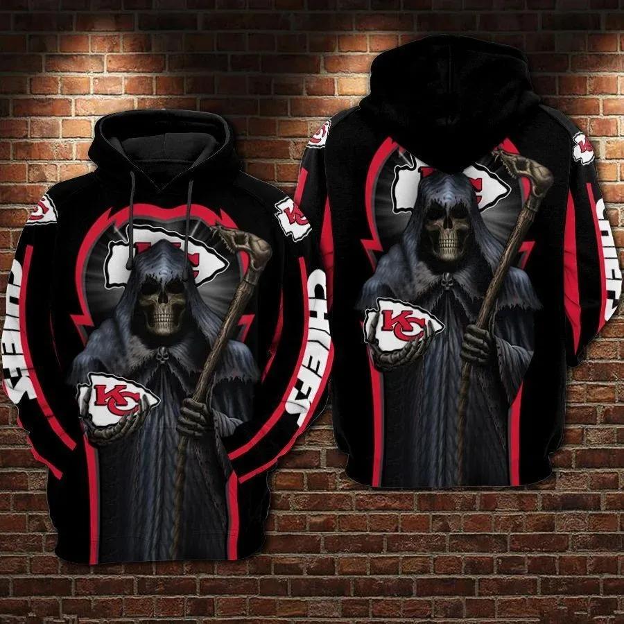 Kansas City Chiefs Death 3D Hoodie, NFL Hoodie Kansas City Chiefs Death 3D Hoodie, NFL Hoodie