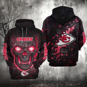 Kansas City Chiefs Lava Skull 3D Hoodie, NFL Hoodie