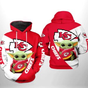 Kansas City Chiefs NFL Baby Yoda Team 3D Hoodie, NFL Hoodie