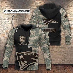 NFL New England Patriots Camo Personalized 3D Hoodie, NFL Hoodie