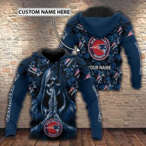 NFL New England Patriots Death Personalized 3D Hoodie, NFL Hoodie