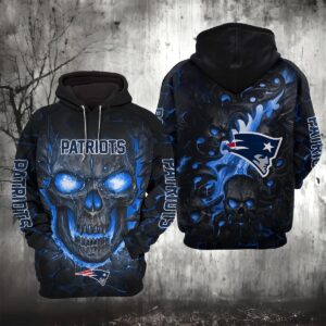 NFL New England Patriots Lava Skull 3D Hoodie, NFL Hoodie
