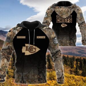 Kansas City Chiefs Personalized Hunting Camo 3D Hoodie, NFL Hoodie