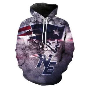 NFL New England Patriots Logo 3D Hoodie 5, NFL Hoodie