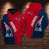 NFL New England Patriots Logo 3D Hoodie 6, NFL Hoodie