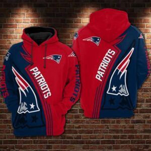 NFL New England Patriots Logo 3D Hoodie 6, NFL Hoodie