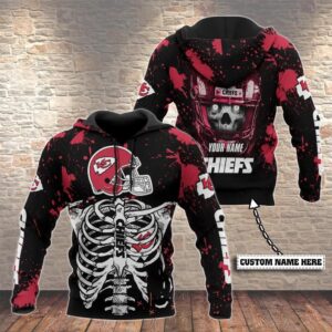 Kansas City Chiefs Skeleton Personalized 3D Hoodie, NFL Hoodie